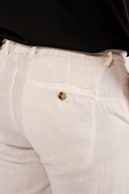OFFWHITE LINEN TROUSERS