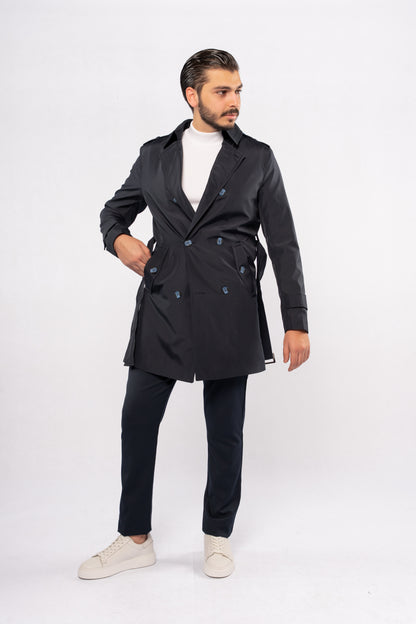 NAVY ELEGANCE TRENCH COAT