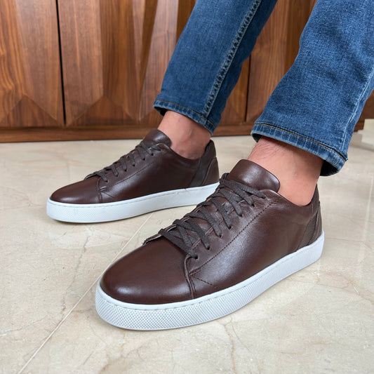 BROWN LEATHER SNEAKER