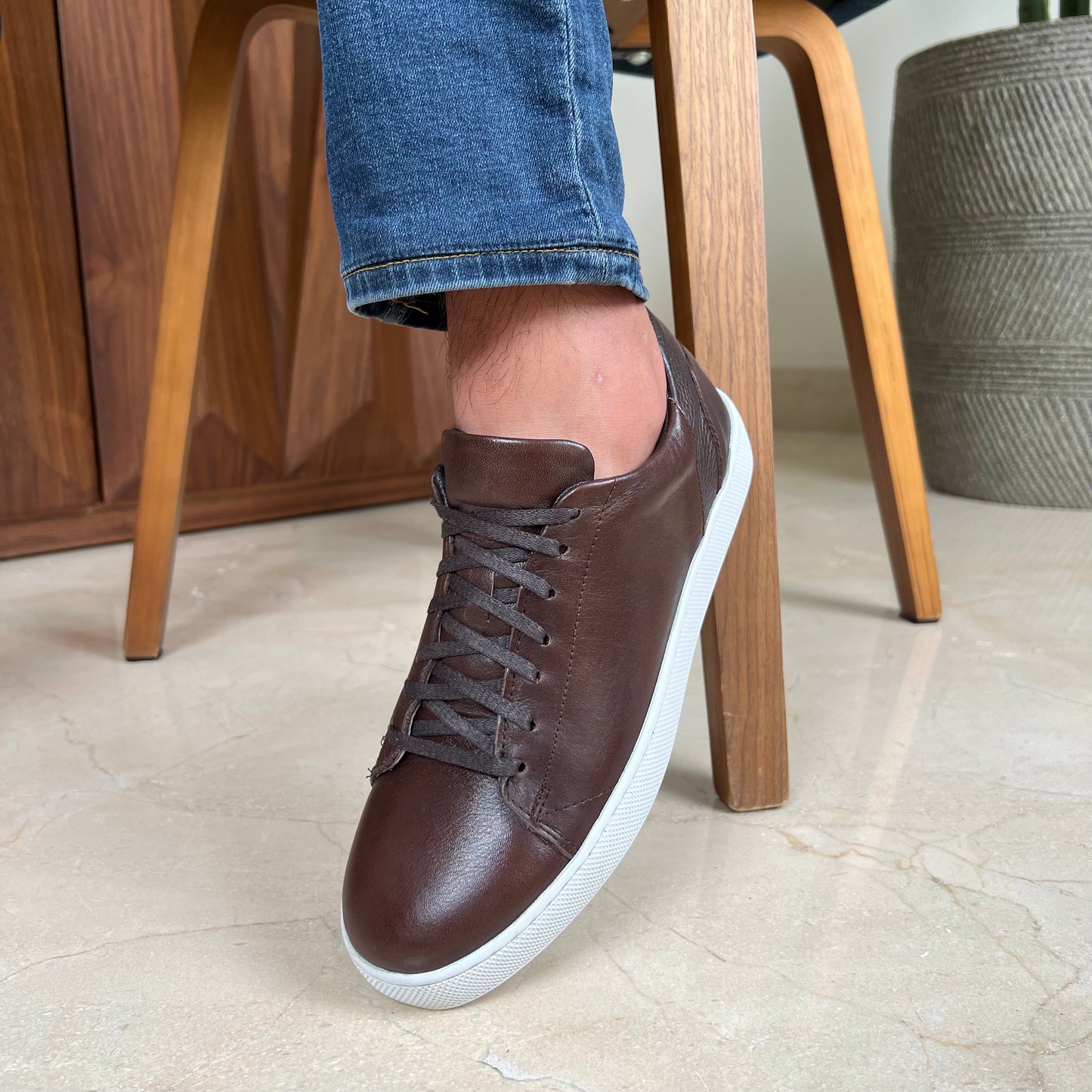 BROWN LEATHER SNEAKER