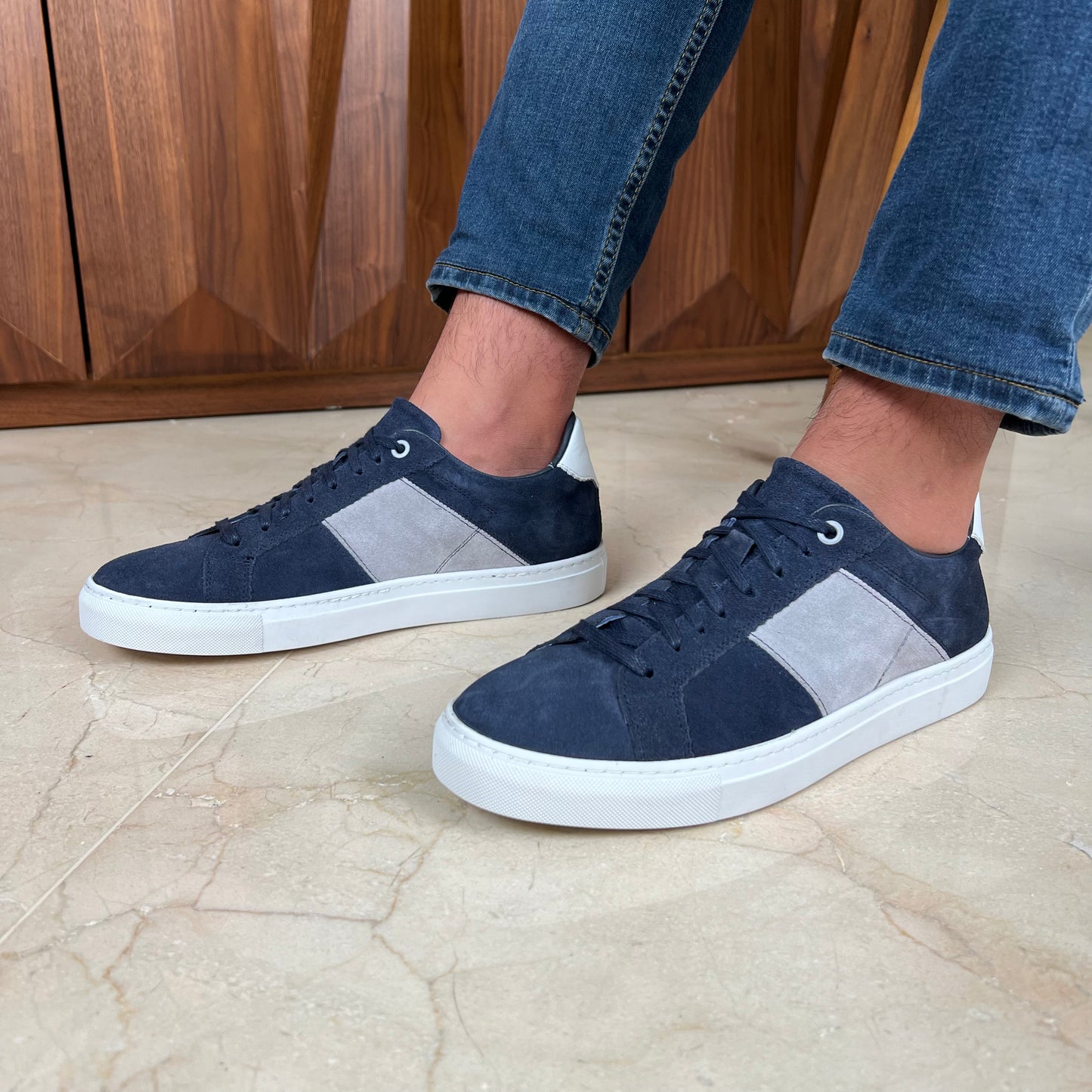 NAVY SUEDE MIXED