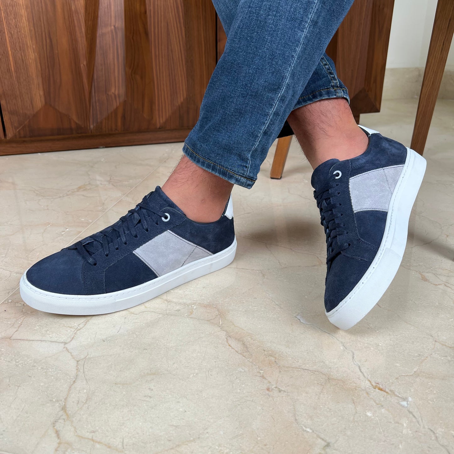 NAVY SUEDE MIXED