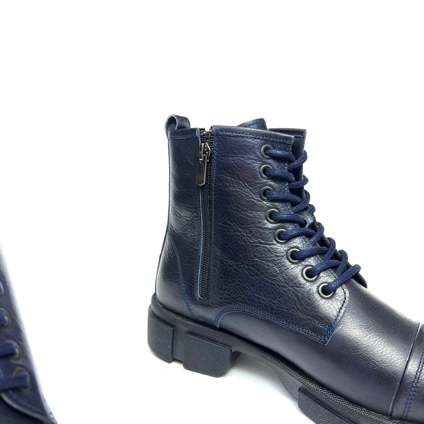 Bottes en cuir barboteuse bleu marine