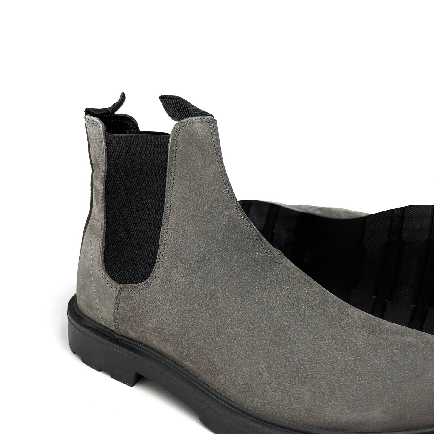 Grey Bottines Chelsea Leather Boots